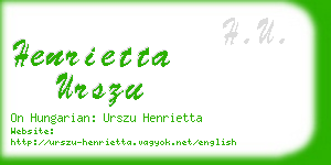 henrietta urszu business card